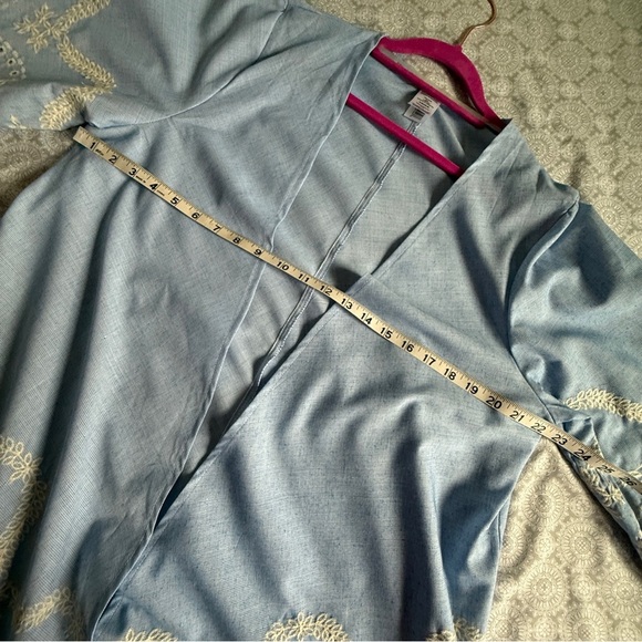 Time and Tru Embroidered Eyelet Kimono Cardigan Oversized S/M - Picture 6 of 7